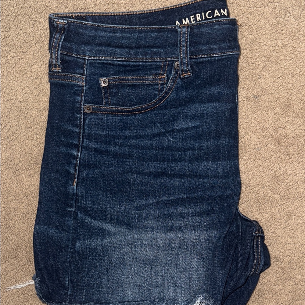 American Eagle Outfitters Dark Blue Jean Shorts - Picture 6 of 9
